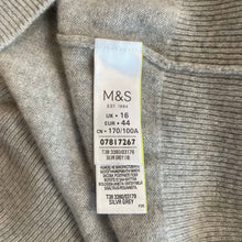 Load image into Gallery viewer, M&amp;S Collection | Women&#39;s Light Gray Autograph 100% Cashmere V Neck Sweater | Size: 12
