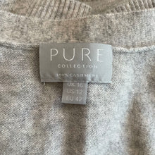 Load image into Gallery viewer, Pure Collection | Women&#39;s Light Gray 100% Cashmere Button Down Cardigan Sweater | Size: 12
