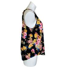 Load image into Gallery viewer, Love J | Women&#39;s Black and Neon Floral Pattern Sleeveless Top | Size: XL
