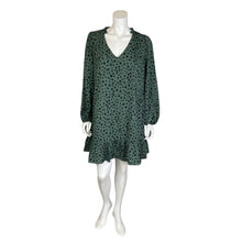 Load image into Gallery viewer, Arula | Women&#39;s Green and Black Polka Dot Tiered Long Sleeve Dress | Size: XL
