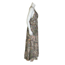 Load image into Gallery viewer, Shein | Women&#39;s Green and Pink Paisley Boho Pattern Criss Cross Back Maxi Dress | Size: XL
