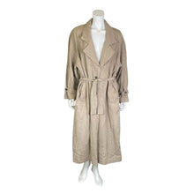 Load image into Gallery viewer, Moda BB Dakota | Women&#39;s Oatmeal Linen Long Trench Coat | Size: L
