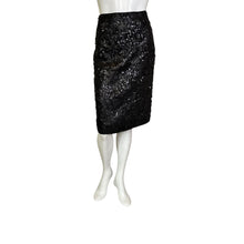 Load image into Gallery viewer, Garnet Hill | Women&#39;s Black Sequin Pencil Skirt | Size: 12
