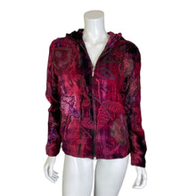 Load image into Gallery viewer, Chico&#39;s | Women&#39;s Pink, Red an Purple Velvet Patchwork Zip Jacket | Size: M
