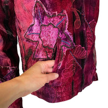 Load image into Gallery viewer, Chico&#39;s | Women&#39;s Pink, Red an Purple Velvet Patchwork Zip Jacket | Size: M
