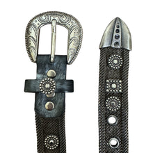 Load image into Gallery viewer, US Meco Paris | Women&#39;s Black Leather and Silver Mesh Vintage Belt | Size: S
