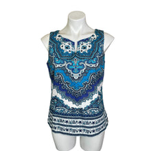 Load image into Gallery viewer, Talbots | Women&#39;s Blue Paisley Sleeveless Top | Size 8P
