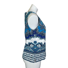 Load image into Gallery viewer, Talbots | Women&#39;s Blue Paisley Sleeveless Top | Size 8P
