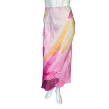 Load image into Gallery viewer, Anthropologie | Women&#39;s Silky Pink and Yellow Midi Skirt | Size: L
