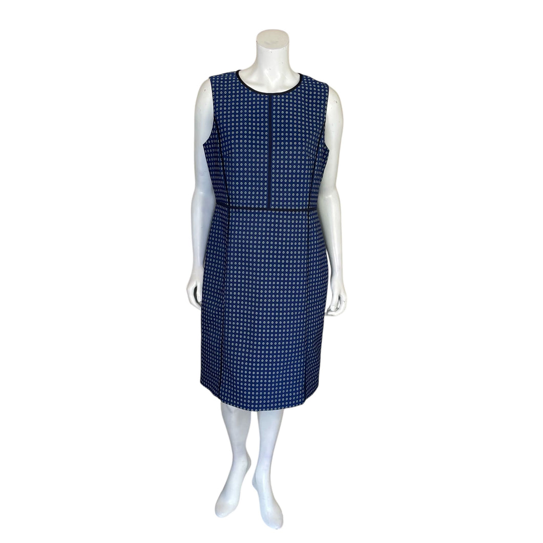 J. Crew | Women's Blue and Green Foulard Paneled Sheath Dress | Size: 14