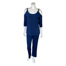 Load image into Gallery viewer, Chico&#39;s | Women&#39;s Blue Traveler&#39;s Top and Pant Set | Size: M
