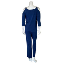 Load image into Gallery viewer, Chico&#39;s | Women&#39;s Blue Traveler&#39;s Top and Pant Set | Size: M
