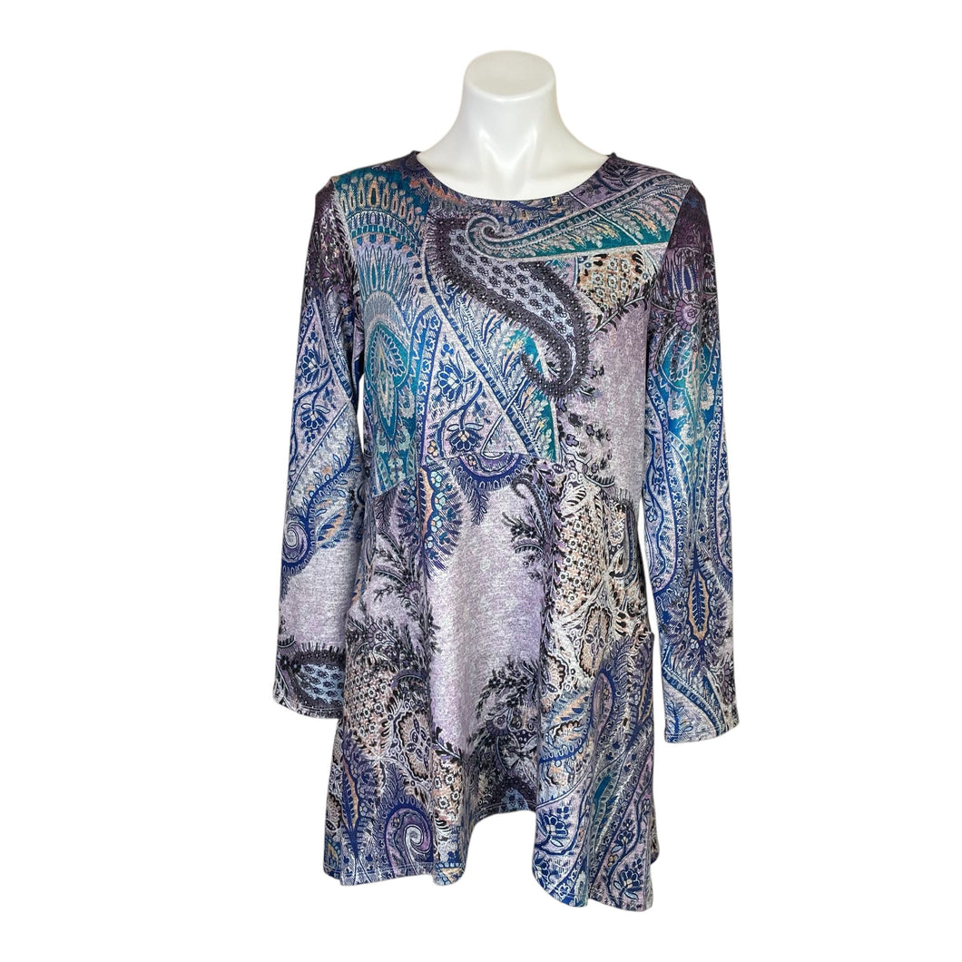 Chico's | Women's Purple Paisley Print Long Sleeve Top | Size: M