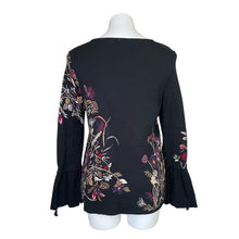 Load image into Gallery viewer, Chico&#39;s | Women&#39;s Black Knit Floral Print Long Sleeve Top | Size: M
