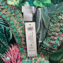 Load image into Gallery viewer, Chico&#39;s | Women&#39;s Green Tropical Print Sheer Tunic Top with Tags | Size: M
