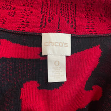 Load image into Gallery viewer, Chico&#39;s | Women&#39;s Black and Red Knit Open Cardigan Jacket | Size: S
