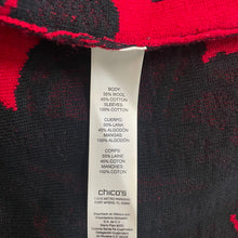 Load image into Gallery viewer, Chico&#39;s | Women&#39;s Black and Red Knit Open Cardigan Jacket | Size: S
