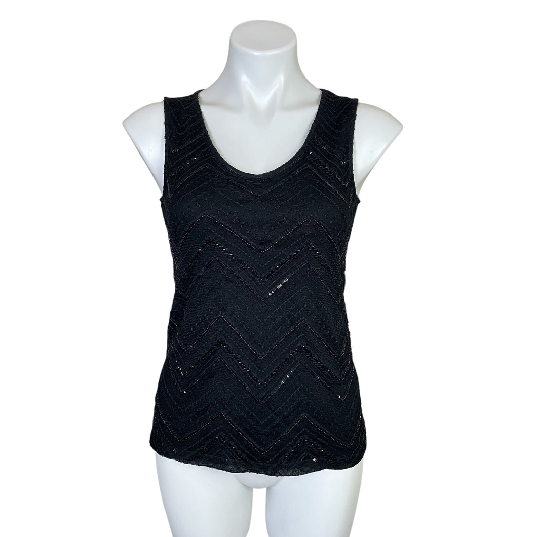 Chico's | Women's Black Knit and Bead Tank Top | Size: M