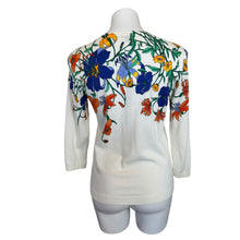 Load image into Gallery viewer, Talbot&#39;s | Women&#39;s White with Floral Print Button Down Cardigan Sweater | Size: S
