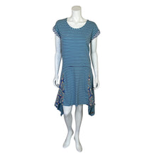 Load image into Gallery viewer, Matilda Jane | Women&#39;s Two Toned Blue Striped Drop Waist Short Sleeved Dress | Size: S
