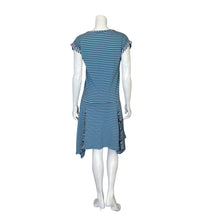 Load image into Gallery viewer, Matilda Jane | Women&#39;s Two Toned Blue Striped Drop Waist Short Sleeved Dress | Size: S
