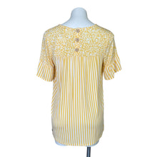 Load image into Gallery viewer, Matilda Jane | Women&#39;s Light Yellow and White Floral Print and Stripe Top | Size: S
