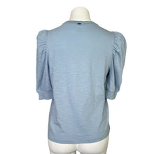 Load image into Gallery viewer, Good Hart | Women&#39;s Blue Gray Short Puff Sleeved 100% Cotton Top | Size: S
