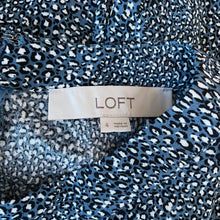 Load image into Gallery viewer, Loft | Women&#39;s Blue Gray Animal Print Long Sleeved Rayon Blend Dress | Size: 4
