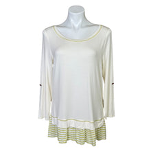 Load image into Gallery viewer, Matilda Jane | Women&#39;s Cream and Yellow Striped Botton Long Sleeved Tunic Top | Size: S
