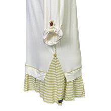 Load image into Gallery viewer, Matilda Jane | Women&#39;s Cream and Yellow Striped Botton Long Sleeved Tunic Top | Size: S
