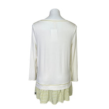 Load image into Gallery viewer, Matilda Jane | Women&#39;s Cream and Yellow Striped Botton Long Sleeved Tunic Top | Size: S
