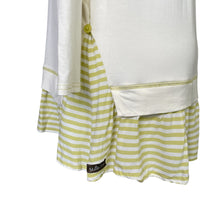 Load image into Gallery viewer, Matilda Jane | Women&#39;s Cream and Yellow Striped Botton Long Sleeved Tunic Top | Size: S
