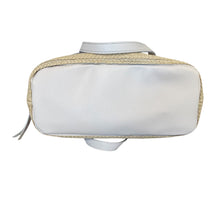 Load image into Gallery viewer, The Sak | Women&#39;s Cream/Blue Metallic &amp; Braided Twine Bottom Two Handle Leather Bag
