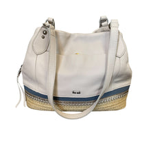 Load image into Gallery viewer, The Sak | Women&#39;s Cream/Blue Metallic &amp; Braided Twine Bottom Two Handle Leather Bag
