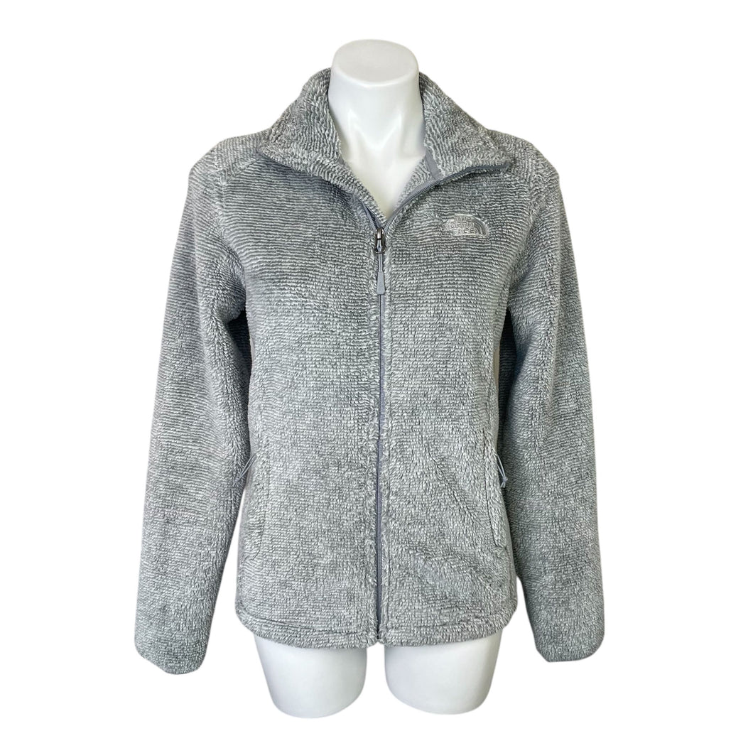 The North Face | Women's Green and Cream Striped Fleece Jacket | Size: S