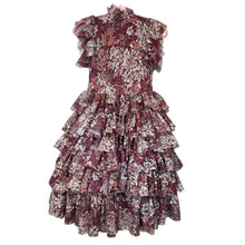 Load image into Gallery viewer, Joyfolie | Girls Maroon Red and White Tulle Tiered Dress | Size: 12Y
