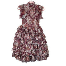 Load image into Gallery viewer, Joyfolie | Girls Maroon Red and White Tulle Tiered Dress | Size: 12Y
