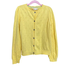 Load image into Gallery viewer, Boden | Girls Light Yellow Eyelet Cashmere Blend Cardigan Sweater | Size: 11-12Y
