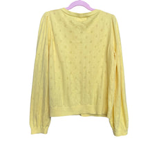 Load image into Gallery viewer, Boden | Girls Light Yellow Eyelet Cashmere Blend Cardigan Sweater | Size: 11-12Y
