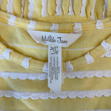 Load image into Gallery viewer, Matilda Jane | Girls Light Yellow and White Lace Striped Ruffle Tunic Top | Size: 12Y
