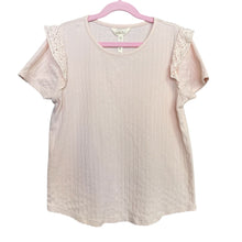 Load image into Gallery viewer, Matilda Jane | Girls Light Pink Short Sleeve Ruffle Sleeve Thermal Top | Size: 12Y
