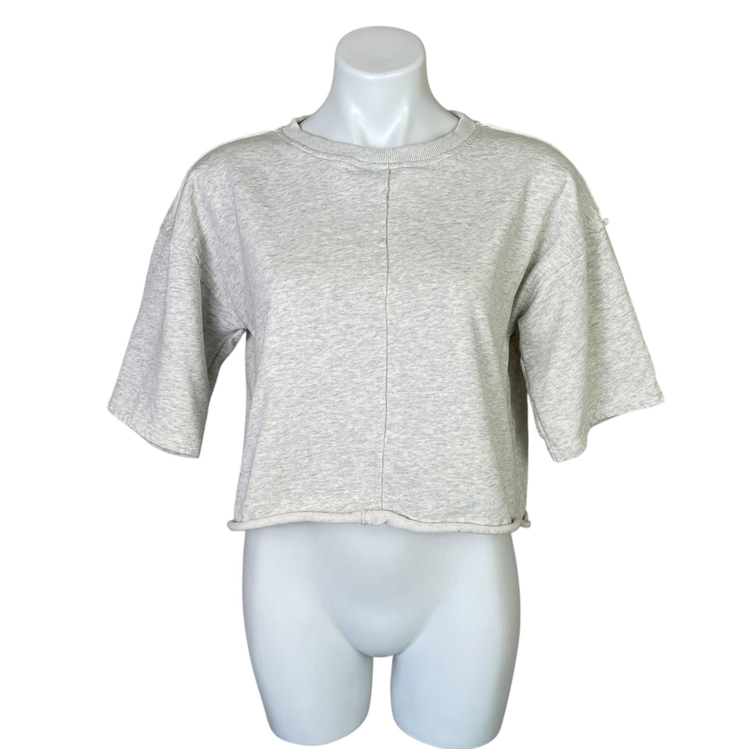 Things Between | Women's Light Gray Cropped Pullover Top | Size: M