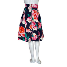 Load image into Gallery viewer, Eliza J | Women&#39;s Navy Blue/Pink/Cream Floral Patterned Midi Skirt | Size: 8
