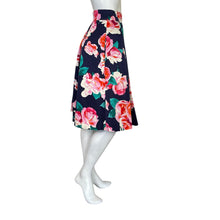 Load image into Gallery viewer, Eliza J | Women&#39;s Navy Blue/Pink/Cream Floral Patterned Midi Skirt | Size: 8
