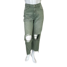 Load image into Gallery viewer, Vervet | Women&#39;s Olive Green Wide Leg Fray Bottom Distressed Jeans | Size: 27
