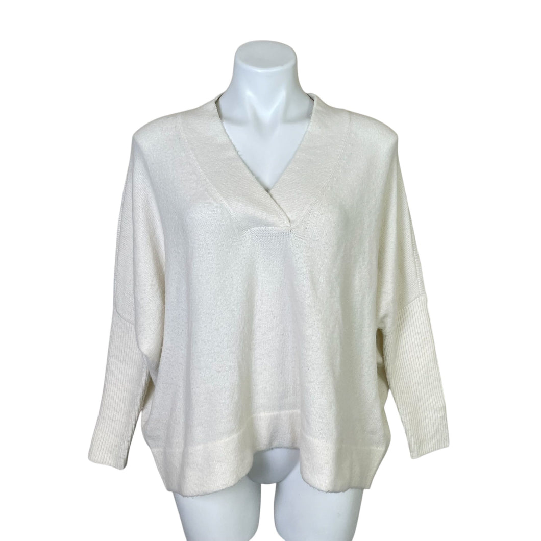 Anthropologie | Women's Cream V Neck Pullover Sweater | Size: XS