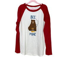 Load image into Gallery viewer, Hanna Andersson | Kid&#39;s Red/White Long Sleeve &quot;Bee Mine&quot; T Shirt w/ Bear | Size:14-16Y
