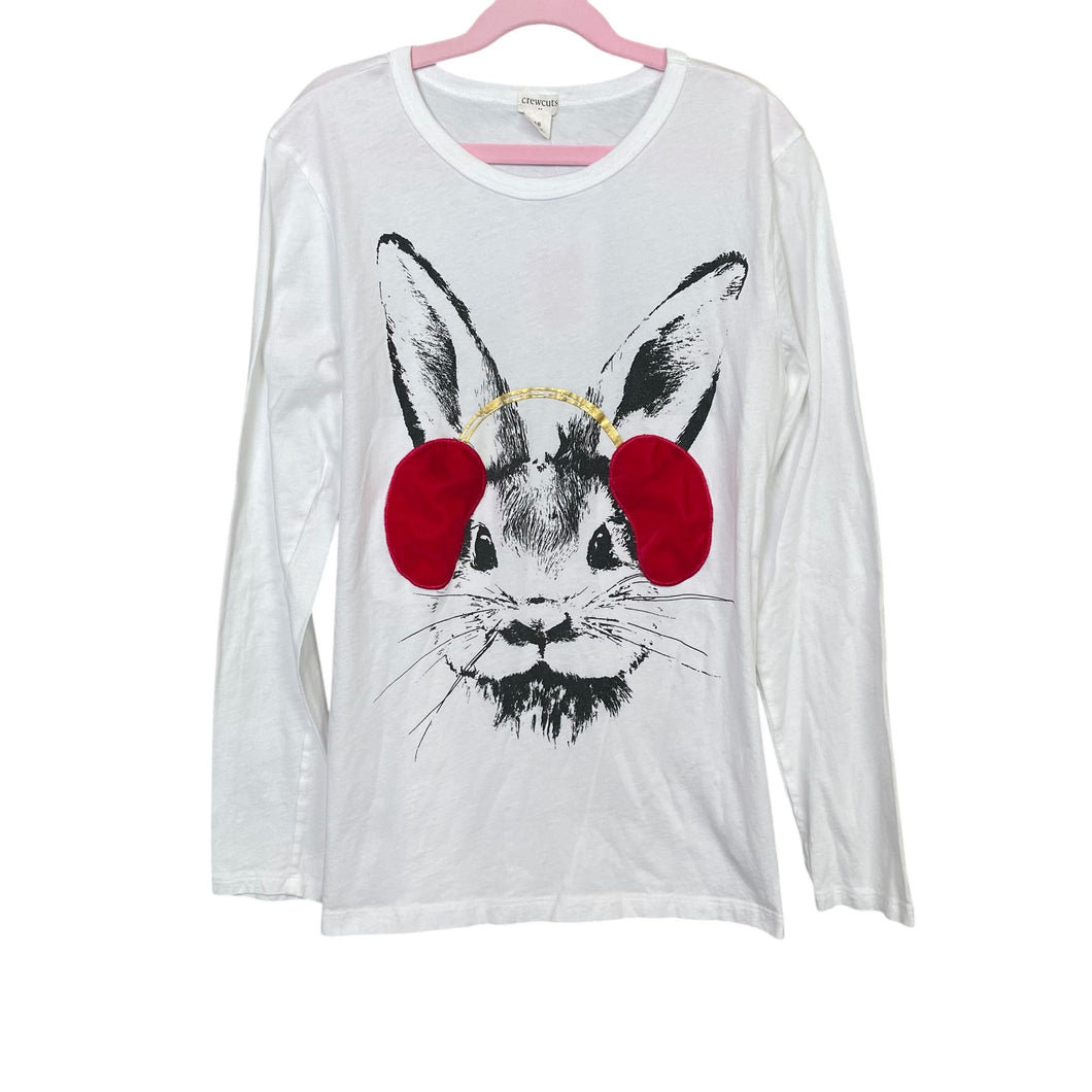 Crewcuts | Kid's White Long Sleeve Bunny T Shirt | Size: 16Y