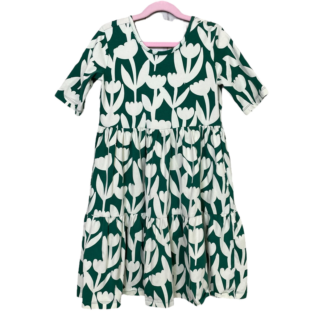 Hanna Andersson | Kid's Green/White Floral Dress | Size: 10Y
