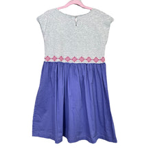 Load image into Gallery viewer, Tea | Kid&#39;s Grey/Purple Dress w/ Pink Flowers | Size: 8Y
